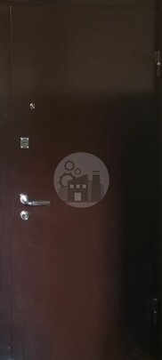Входная дверь антивандальная с зеркалом, внутри отделка ламинат-ДВ-1251