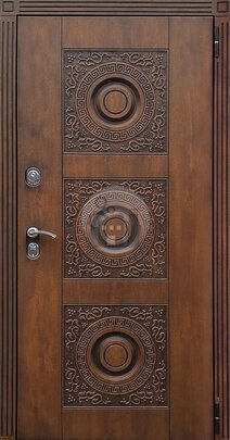 Входная стальная дверь, отделка МДФ коричневого цвета-ДВ-1707